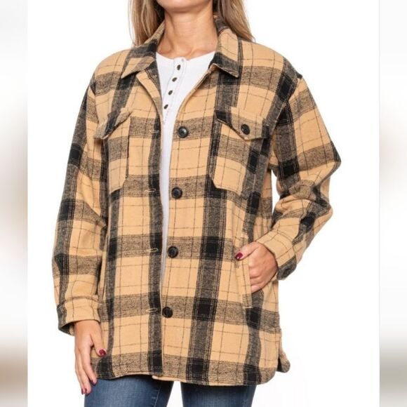 Lucky Brand Oversized Plaid Shacket Small - Picture 1 of 7